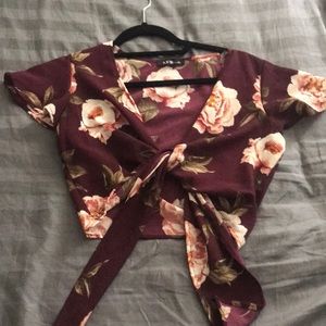Floral tie top